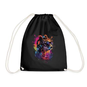 Squirrel - Drawstring Bag - black - Front