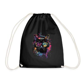Chat noir - Sac de sport léger - noir - Devant
