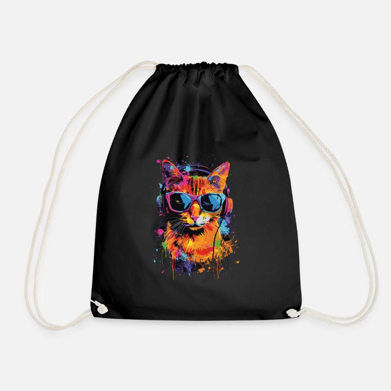 Katze - Turnbeutel - Schwarz