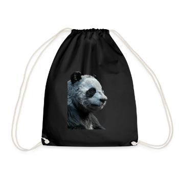 Panda - Turnbeutel - Schwarz - Vorne