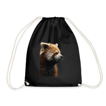 Roter Panda - Turnbeutel - Schwarz - Vorne