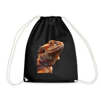 Bärtiger Drache - Turnbeutel - Schwarz - Vorne