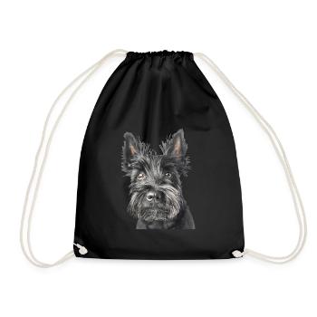 Scottish Terrier - Drawstring Bag - black - Front
