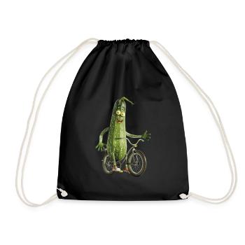 Zucchini Bicycle - Drawstring Bag - black - Front