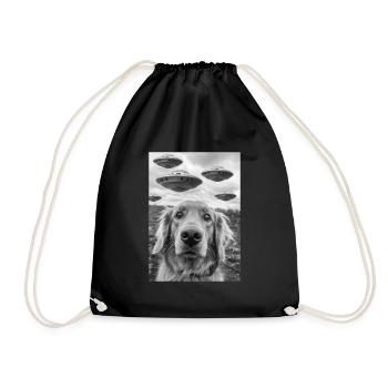 Chien selfie OVNI - Sac de sport léger - noir - Devant