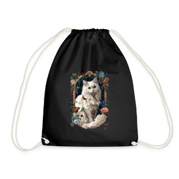 Chat angora turc - Sac de sport léger - noir - Devant
