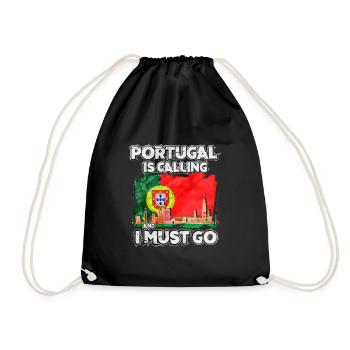Portugal - Turnbeutel - Schwarz - Vorne
