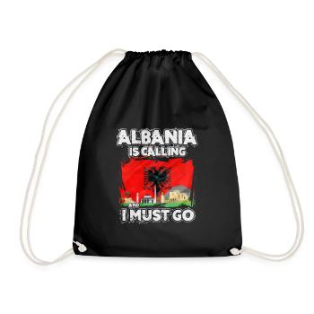 Albanien - Turnbeutel - Schwarz - Vorne