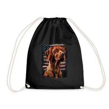 Vizsla-America Usa - Drawstring Bag - black - Front