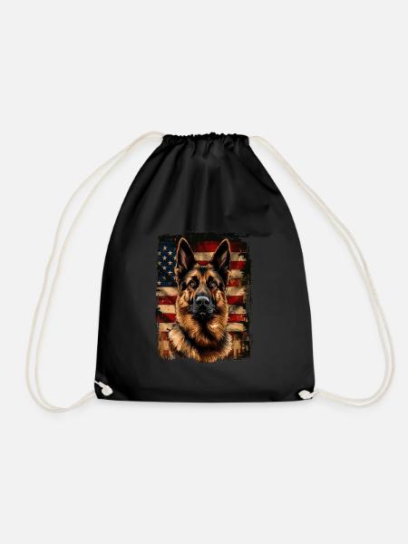 Deutscher Schäferhund, Amerika Usa - Turnbeutel - Schwarz