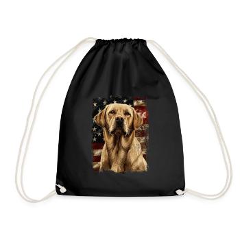 Labrador Retriever America Usa - Drawstring Bag - black - Front