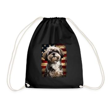Lhasa Apso Amerika Usa - Turnbeutel - Schwarz - Vorne