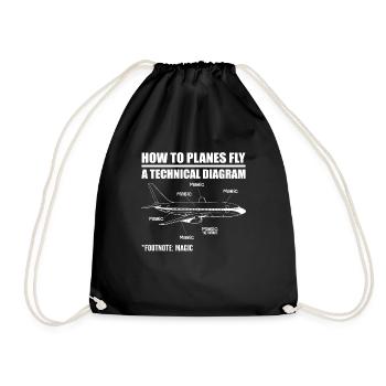 How Planes Fly Funny Aviation Engineer Pilot Airpl - Sac de sport léger - noir - Devant