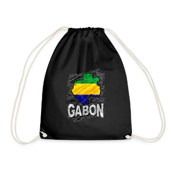 Gabon - Drawstring Bag - black - Front