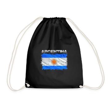 Argentina - Drawstring Bag - black - Front