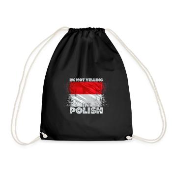Polen - Turnbeutel - Schwarz - Vorne