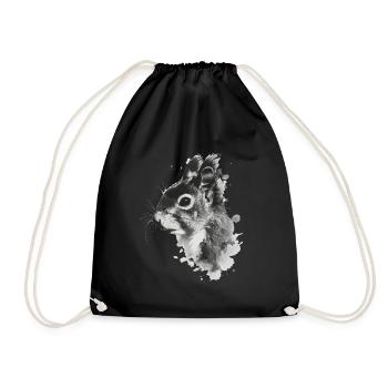 Squirrel - Drawstring Bag - black - Front