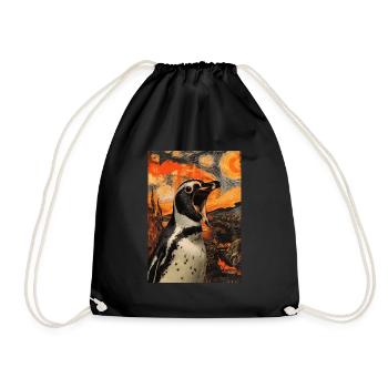 Pinguin - Turnbeutel - Schwarz - Vorne