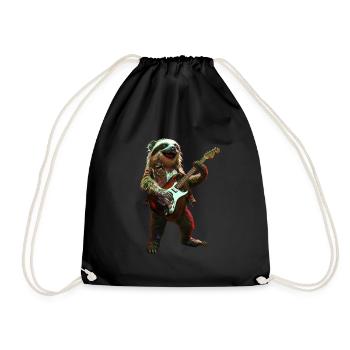 Sloth - Drawstring Bag - black - Front
