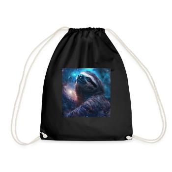 Sloth - Drawstring Bag - black - Front
