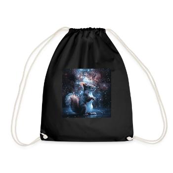 Squirrel - Drawstring Bag - black - Front
