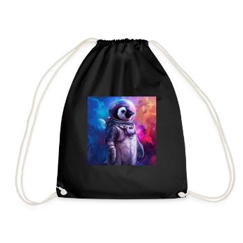 Pinguin - Turnbeutel - Schwarz - Vorne