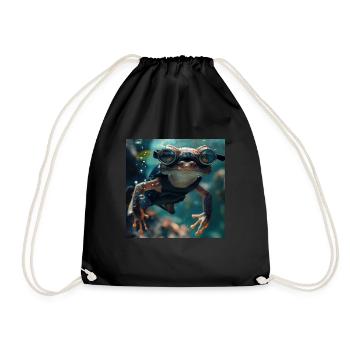 Frog - Drawstring Bag - black - Front