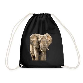 Elefant - Turnbeutel - Schwarz - Vorne