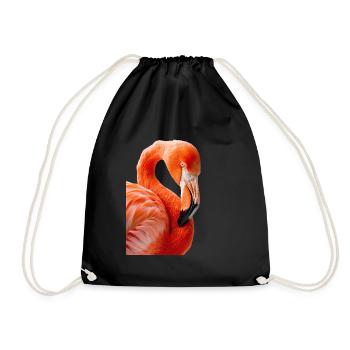 Flamingo - Drawstring Bag - black - Front