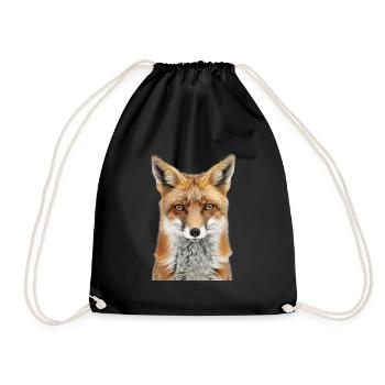 Fox - Drawstring Bag - black - Front