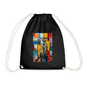 Meerkat - Drawstring Bag - black - Front