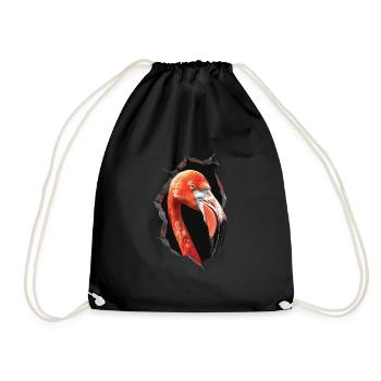 Flamingo - Drawstring Bag - black - Front