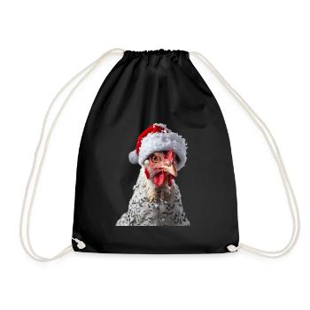 Huhn - Turnbeutel - Schwarz - Vorne