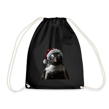 Pinguin - Turnbeutel - Schwarz - Vorne