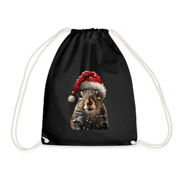 Squirrel - Drawstring Bag - black - Front