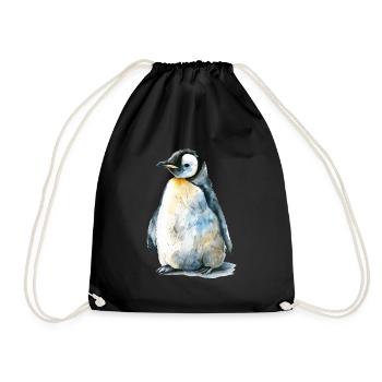 Pinguin - Turnbeutel - Schwarz - Vorne