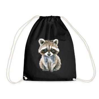 Raton laveur - Sac de sport léger - noir - Devant