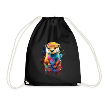 Otter - Drawstring Bag - black - Front