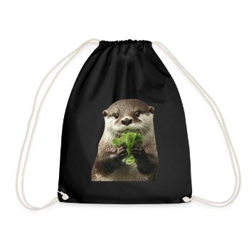 Otter - Drawstring Bag - black - Front