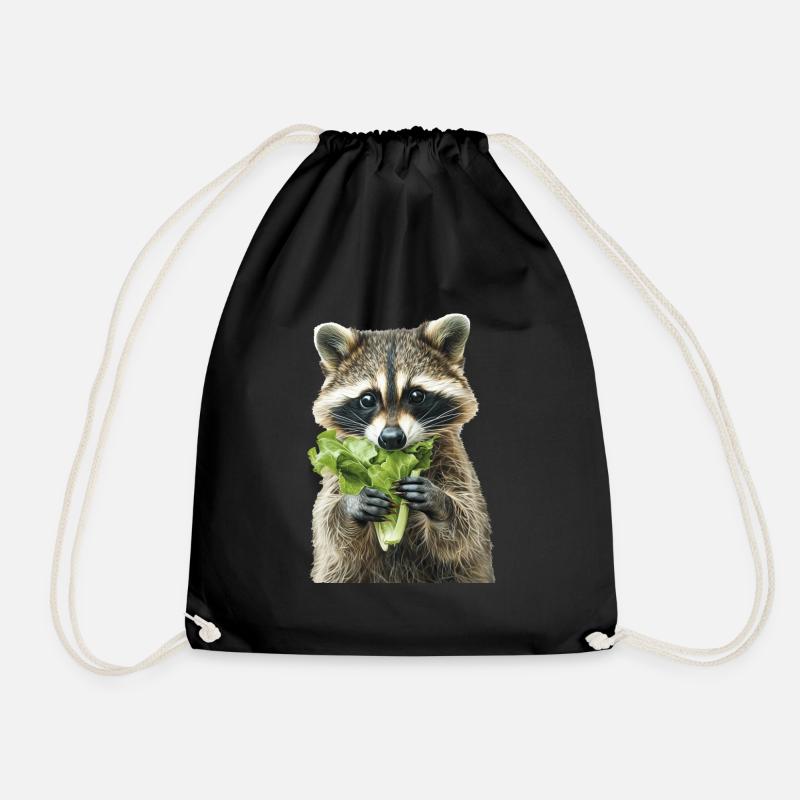 Waschbär - Turnbeutel - Schwarz
