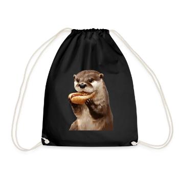 Otter - Drawstring Bag - black - Front