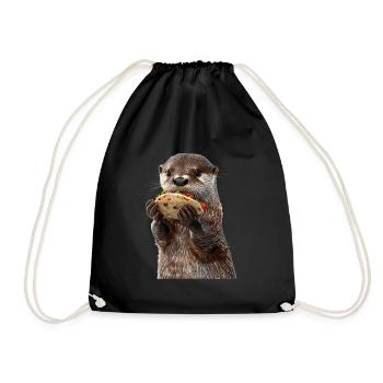 Otter - Drawstring Bag - black - Front