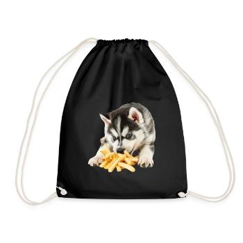 Sibirischer Husky - Turnbeutel - Schwarz - Vorne