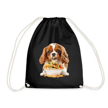 Cavalier King Spaniel - Drawstring Bag - black - Front