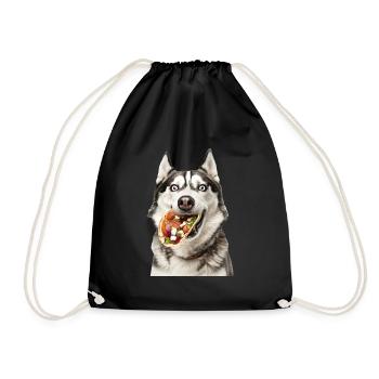 Siberian Husky - Drawstring Bag - black - Front