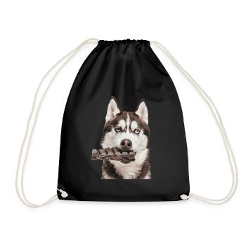 Sibirischer Husky - Turnbeutel - Schwarz - Vorne
