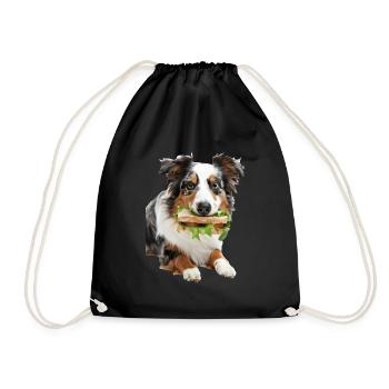 Australischer Schäferhund - Turnbeutel - Schwarz - Vorne