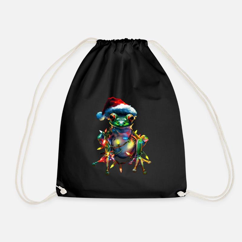 Frosch Weihnachten - Turnbeutel - Schwarz