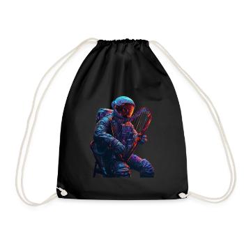 Astronaut Harfe - Turnbeutel - Schwarz - Vorne