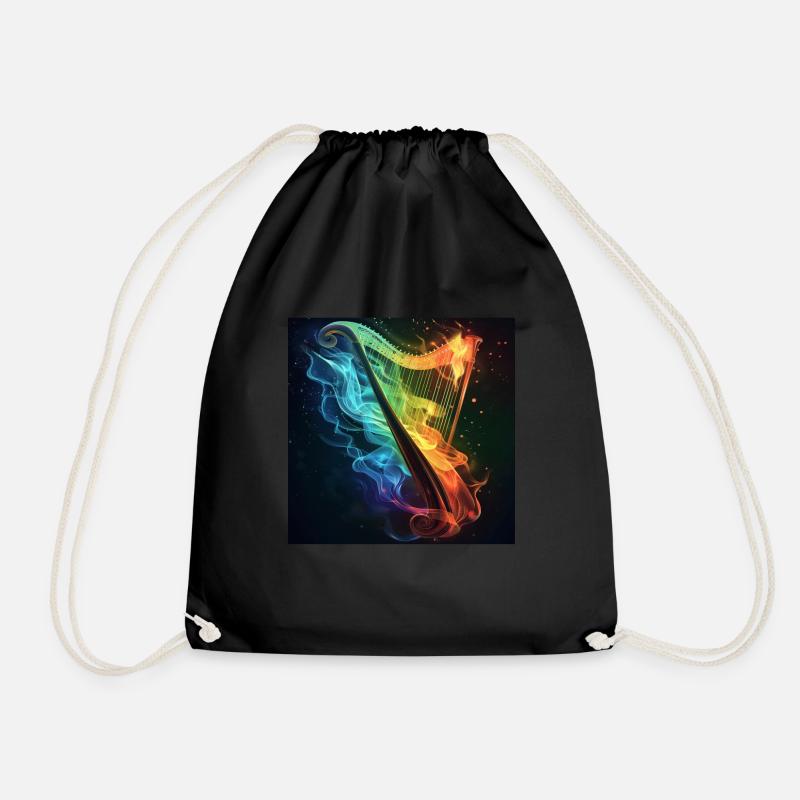Harp - Drawstring Bag - black